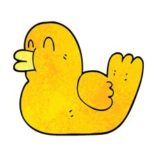 Cartoon Doodle Rubber Duck Stock Image