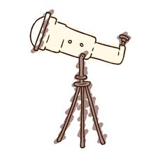 Telescope Chalk Drawing Stock Photo