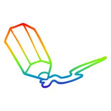 Rainbow Gradient Line Drawing Cartoon Pencil Stock Image