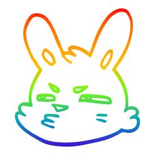 Rainbow Gradient Line Drawing Cartoon Moody Rabbit Stock Photo Rainbow Gradient Line Drawing Cartoon Moody Rabbit Stock Photo