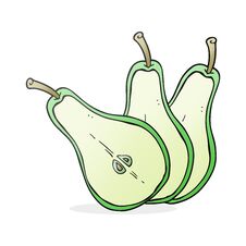 Cartoon Sliced Pear Stock Images