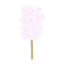 Flat Color Style Cartoon Candy Floss On Stick Royalty Free Stock Image