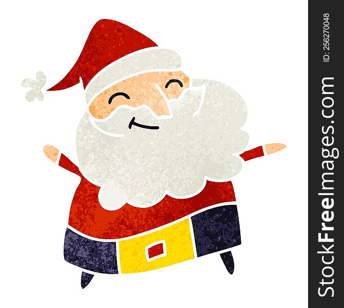 Retro Cartoon Of A Jolly Father Christmas