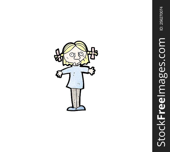 cartoon surprised blond girl