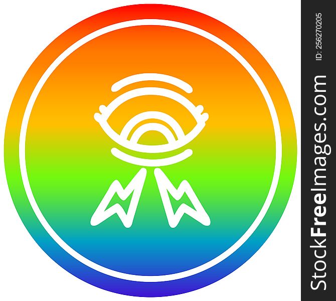mystic eye circular icon with rainbow gradient finish. mystic eye circular icon with rainbow gradient finish