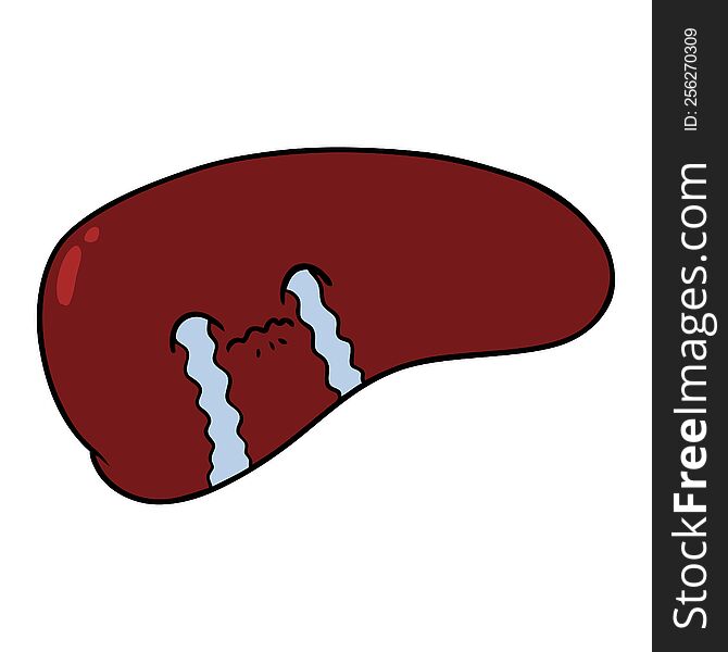 cartoon liver crying. cartoon liver crying