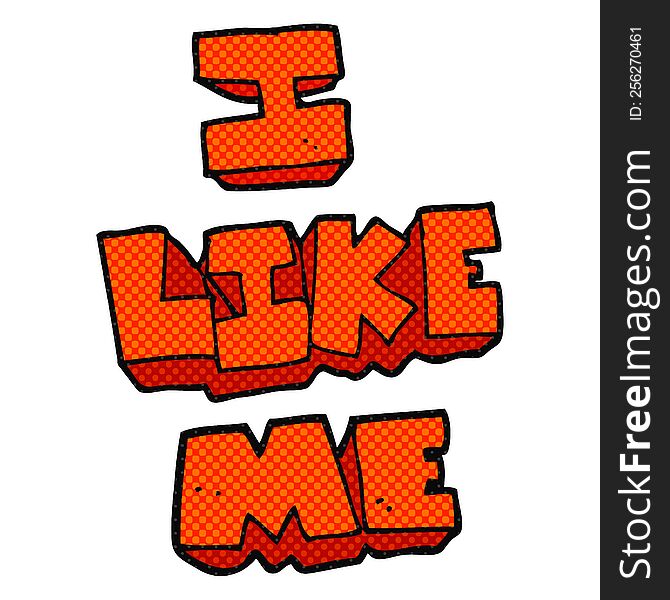 freehand drawn cartoon i like me symbol