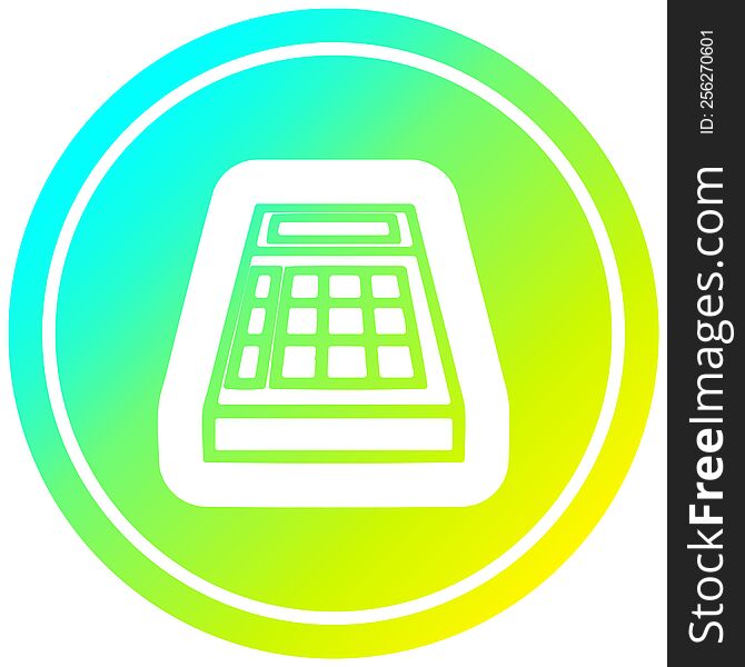 math calculator circular icon with cool gradient finish. math calculator circular icon with cool gradient finish