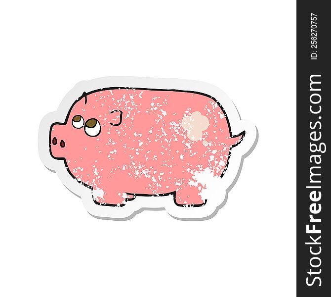 retro distressed sticker of a cartoon piggy bank