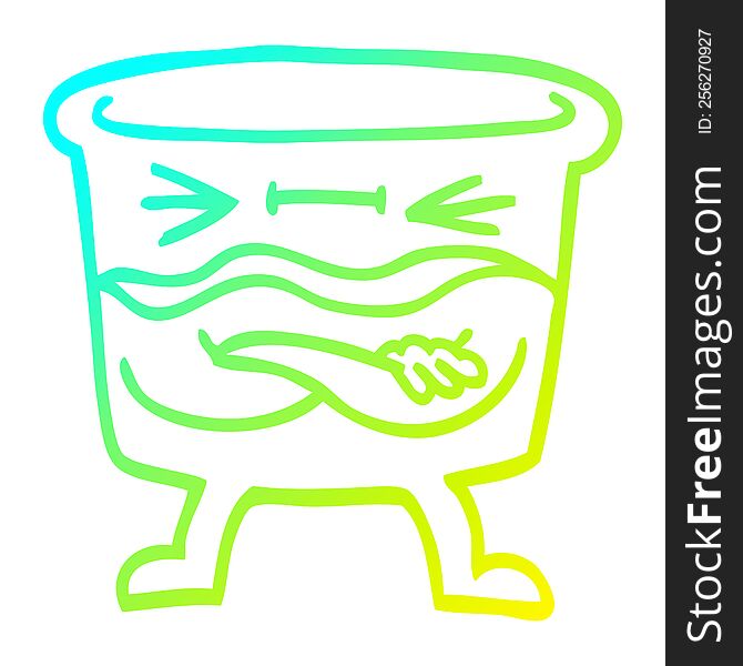 cold gradient line drawing cartoon whisky glass