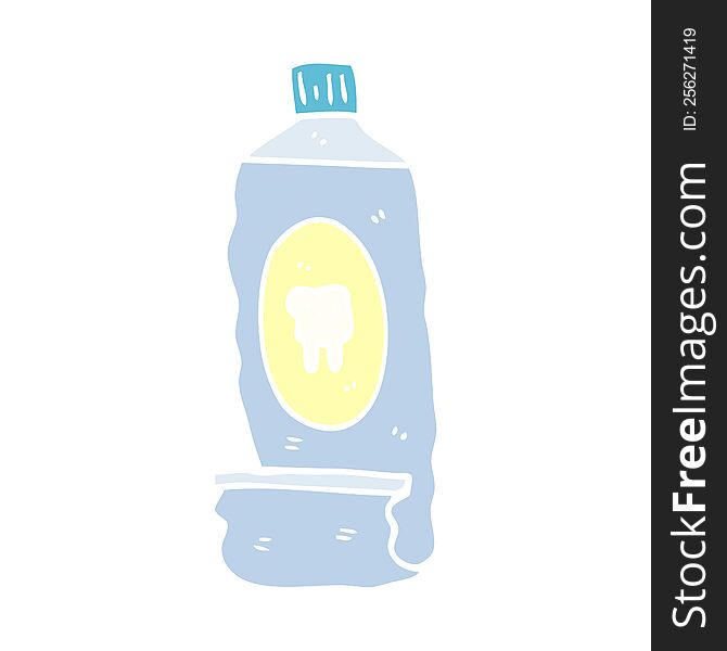 Flat Color Illustration Cartoon Toothpaste