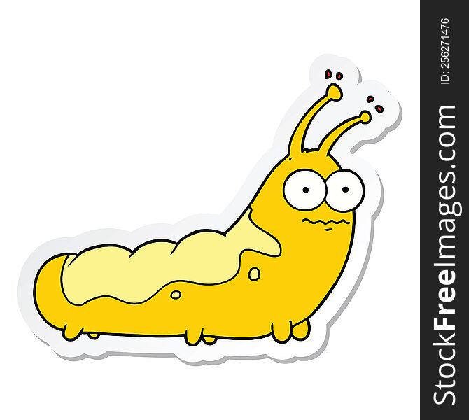 sticker of a funny cartoon caterpillar