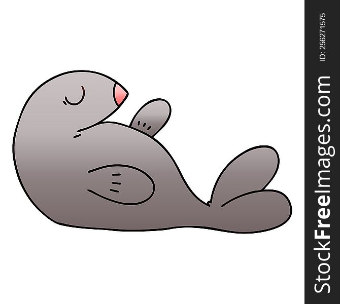 Quirky Gradient Shaded Cartoon Seal