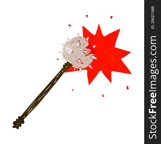 Cartoon Bloody Medieval Mace