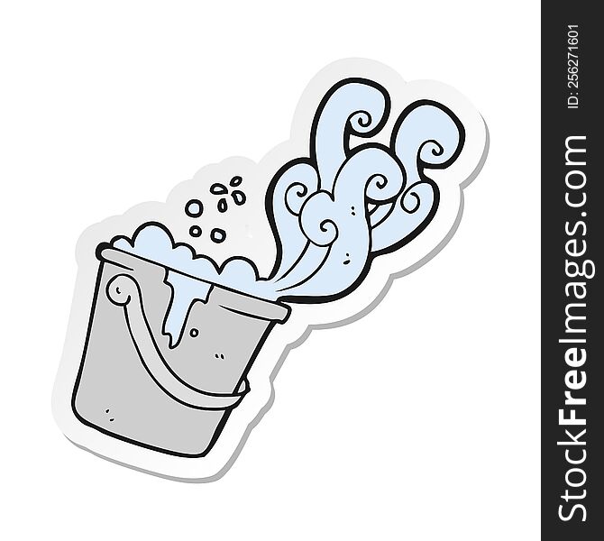 sticker of a cartoon cleaning bucket