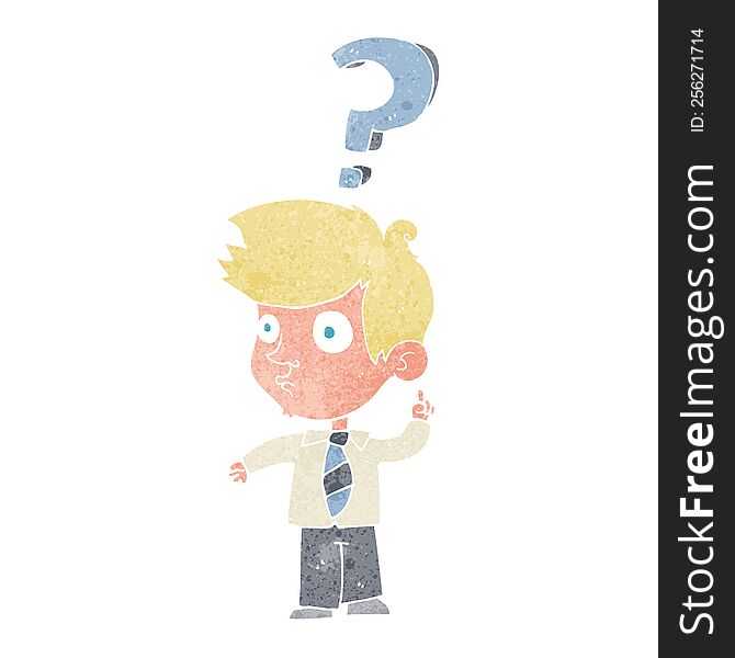 cartoon man asking question