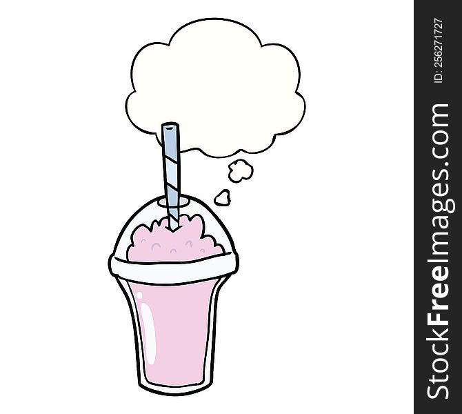 cartoon smoothie with thought bubble. cartoon smoothie with thought bubble