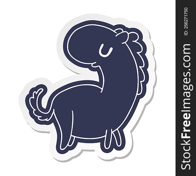 cartoon sticker kawaii of a cute horse