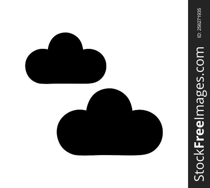 flat symbol of a snow cloud. flat symbol of a snow cloud