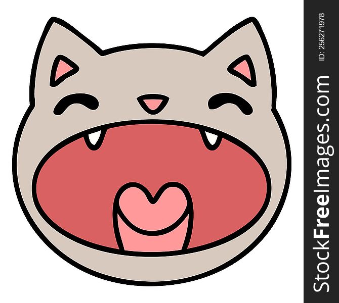 Cute Yawning Cat Face