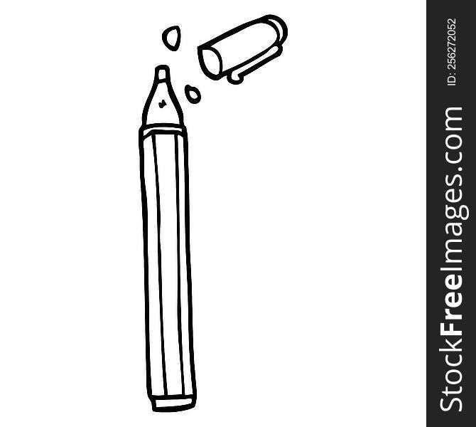 Line Drawing Cartoon Office Pen