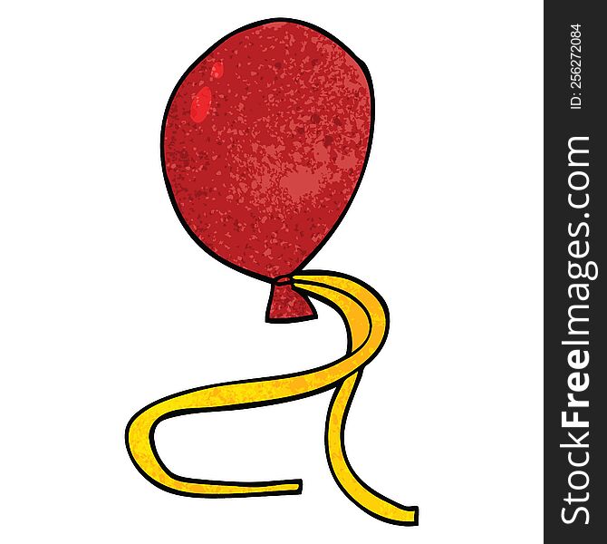 cartoon doodle red balloon