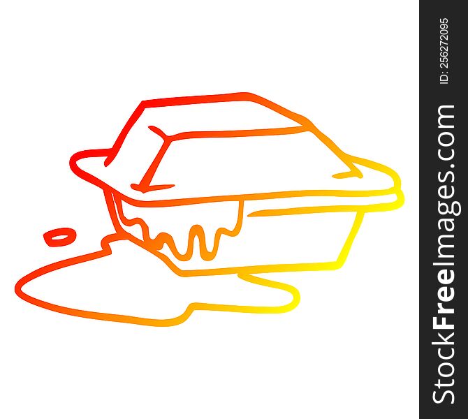 warm gradient line drawing of a cartoon food take out