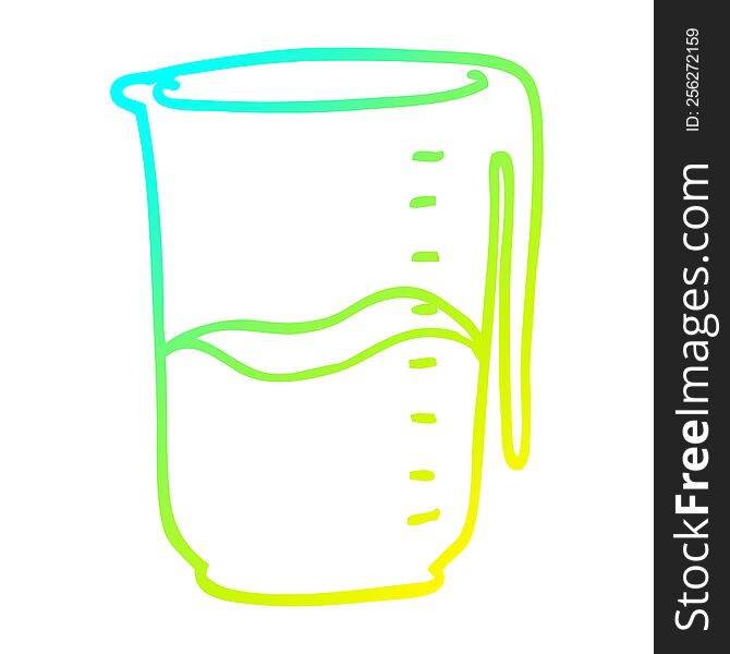 cold gradient line drawing of a cartoon jug