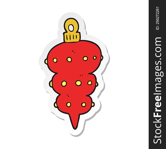 Sticker Of A Cartoon Christmas Decoration