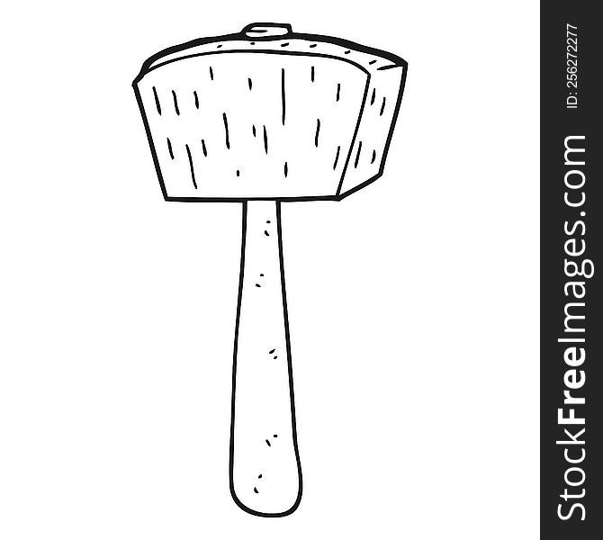 Black And White Cartoon Wooden Mallet