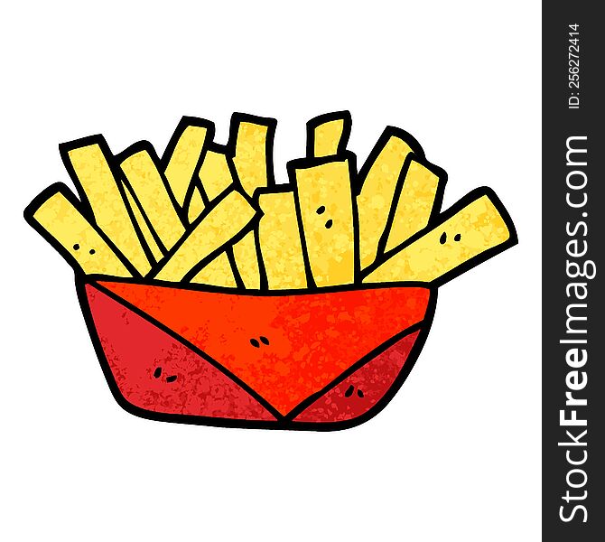 grunge textured illustration cartoon french fries