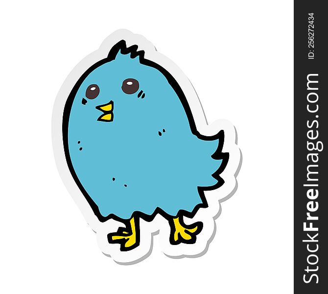 Sticker Of A Cartoon Bluebird