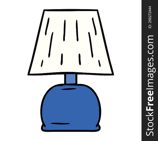 hand drawn cartoon doodle of a bed side lamp