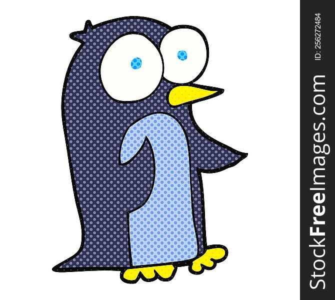 freehand drawn cartoon penguin