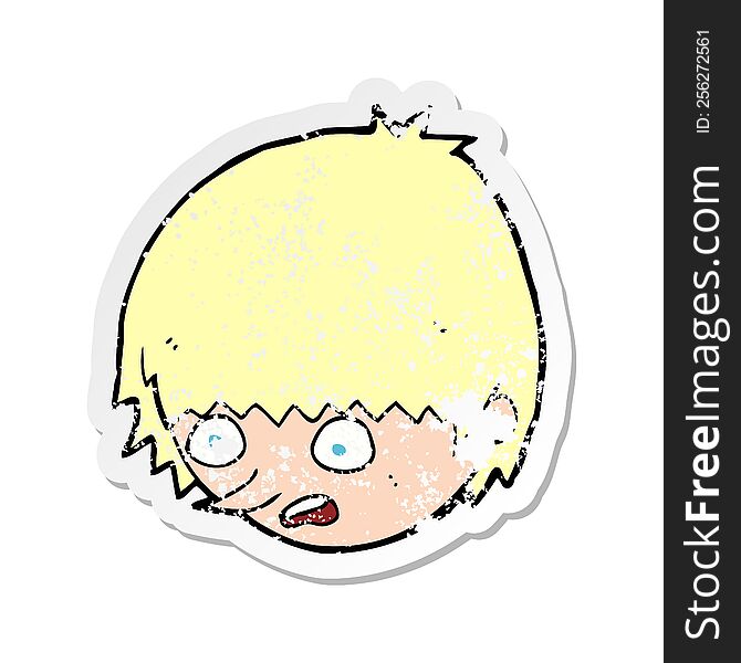 Retro Distressed Sticker Of A Cartoon Stressed Face