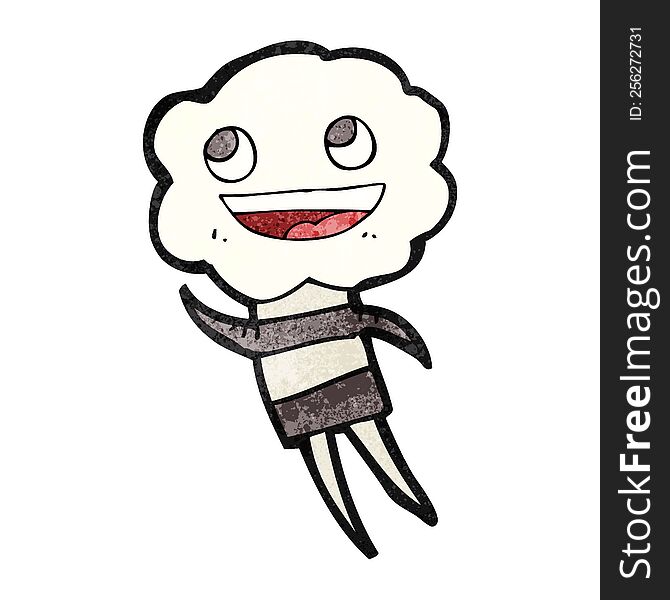 freehand drawn texture cartoon cute cloud head creature