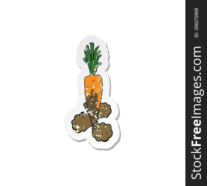 Retro Distressed Sticker Of A Cartoon Carrot