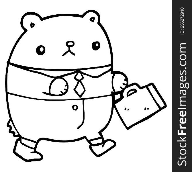 cartoon bear in work clothes