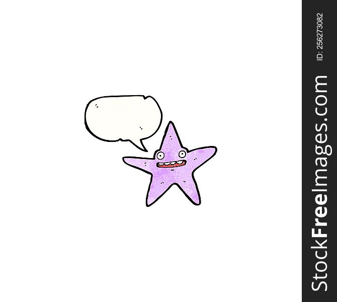 cartoon starfish with speech bubble