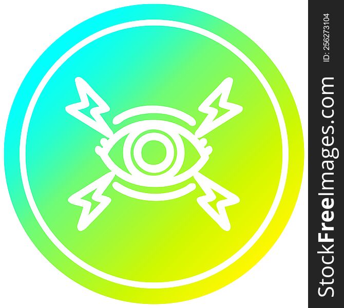 mystic eye circular icon with cool gradient finish. mystic eye circular icon with cool gradient finish