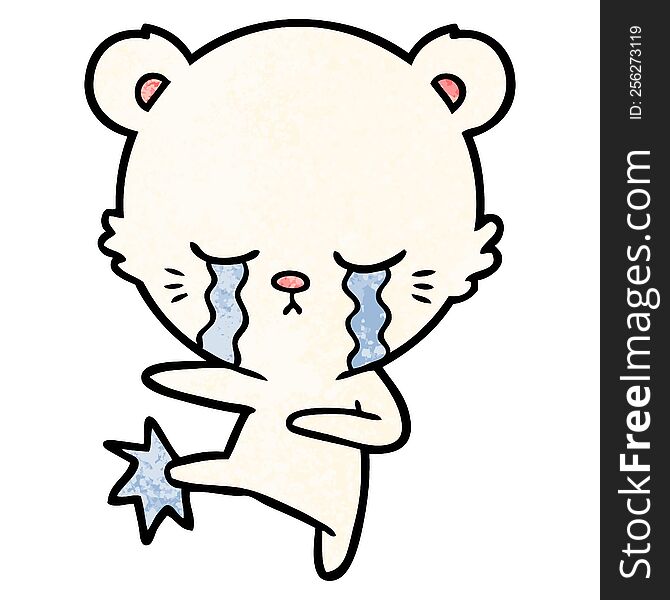 crying cartoon polarbear. crying cartoon polarbear