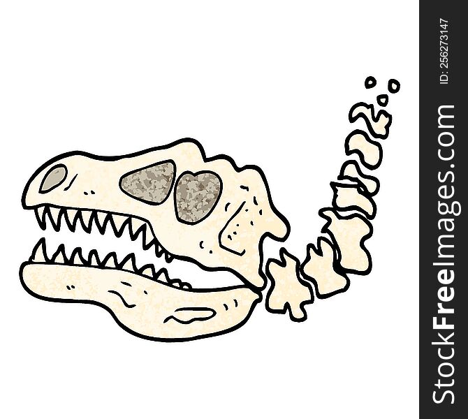 grunge textured illustration cartoon dinosaur bones