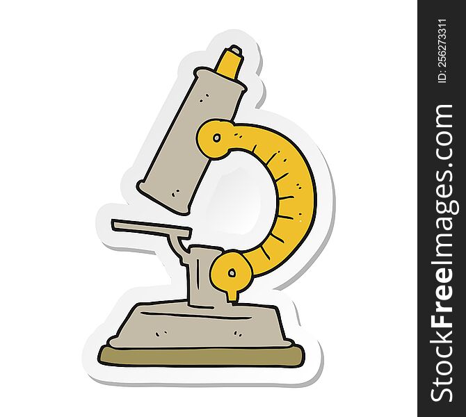 Sticker Of A Cartoon Microscope