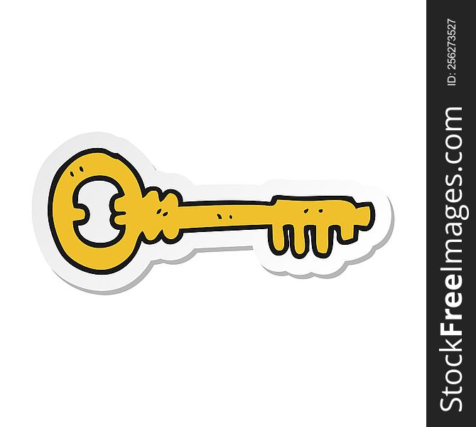 sticker of a cartoon key