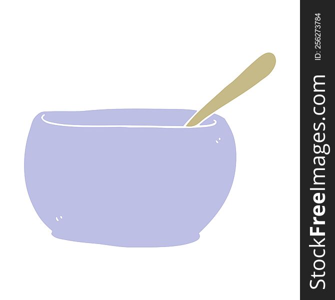 flat color style cartoon soup bowl