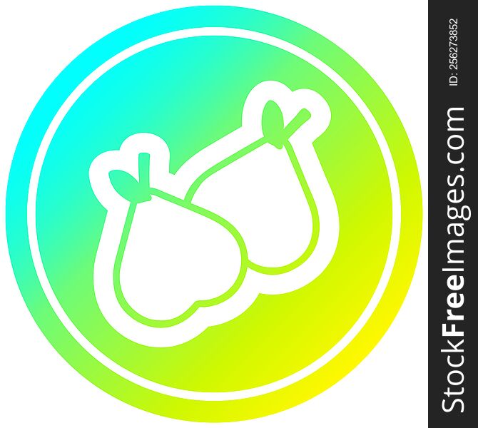 organic pears circular icon with cool gradient finish. organic pears circular icon with cool gradient finish