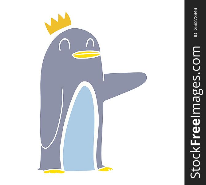 flat color style cartoon emperor penguin