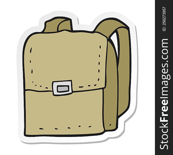 Sticker Of A Cartoon Bag