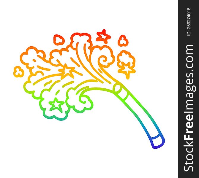 Rainbow Gradient Line Drawing Cartoon Magic Trick