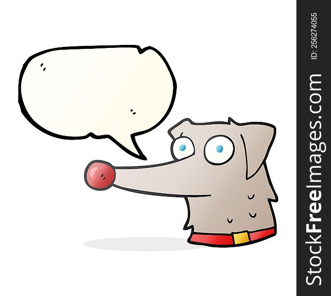 Speech Bubble Cartoon Dog With Collar